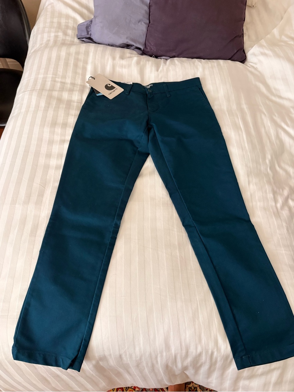 Carhartt WIP Men's Teal Straight Pants